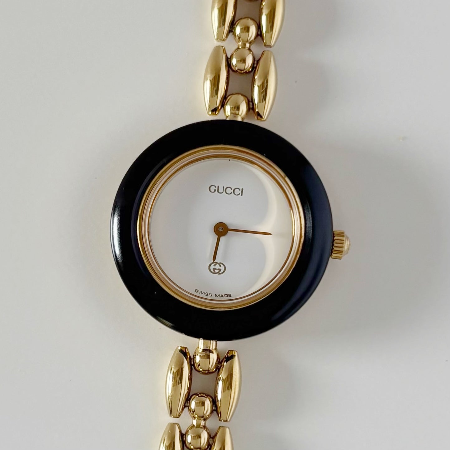 Gucci 1990s Interchangeable Bezel Gold Plated Watch with 6 bezels, Case (160mm)