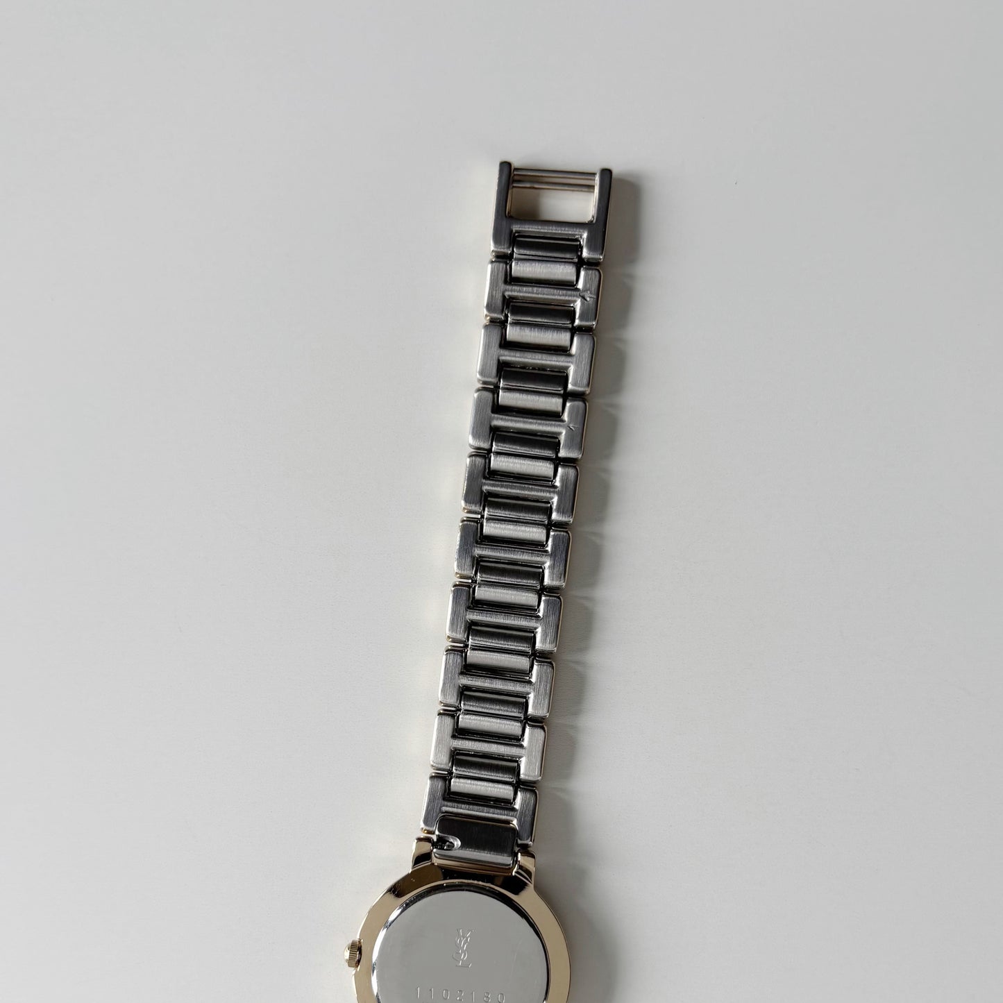 Yves Saint Laurent 1990s Round Dial Two Tone Gold Plated Watch