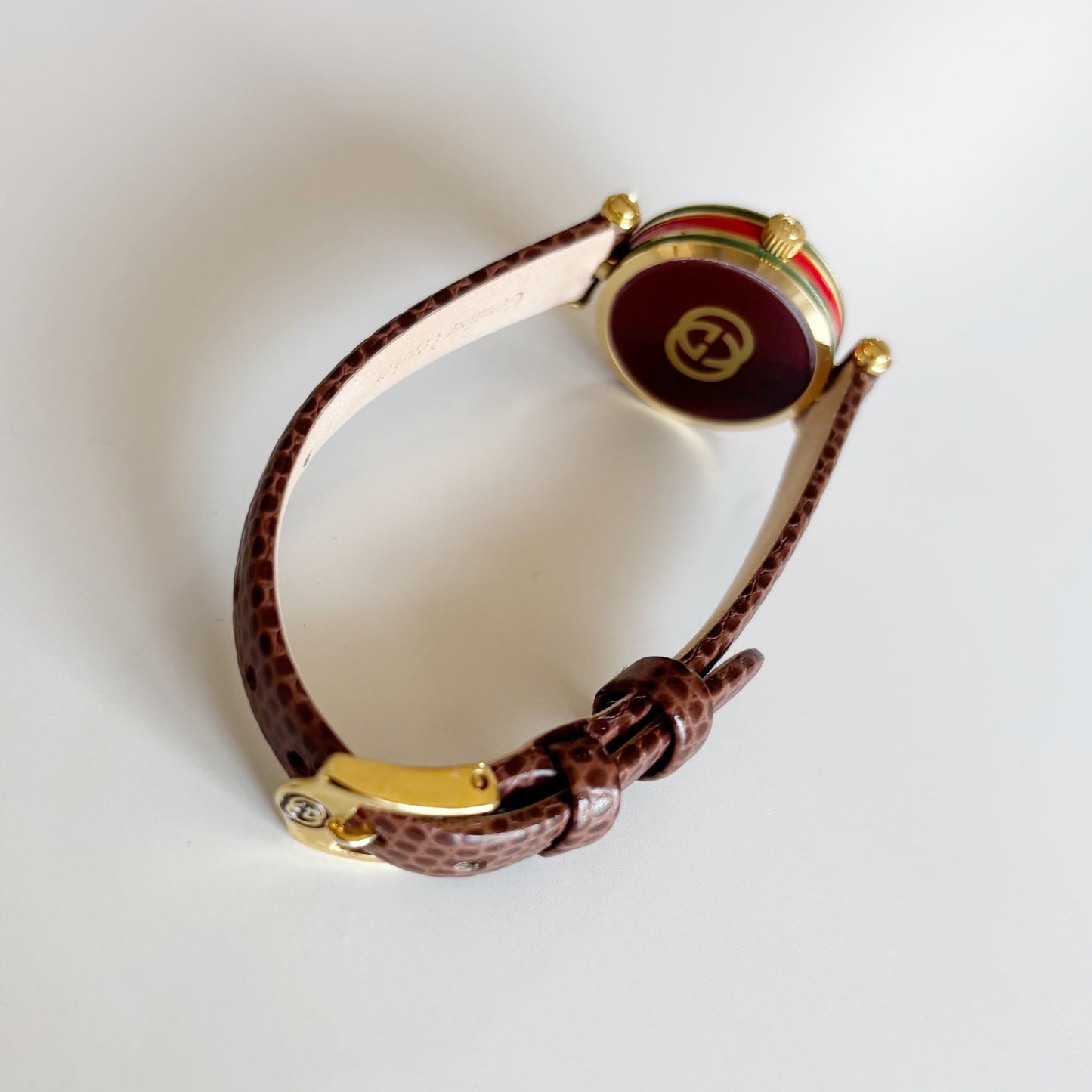 Gucci 1990s Round Dial Gold Plated Watch