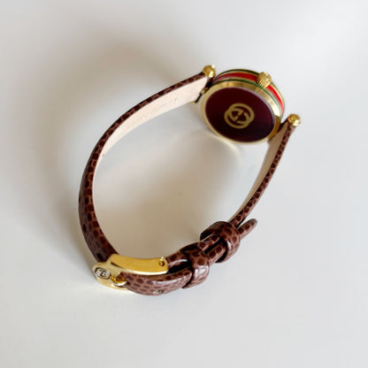 Gucci 1990s Round Dial Gold Plated Watch