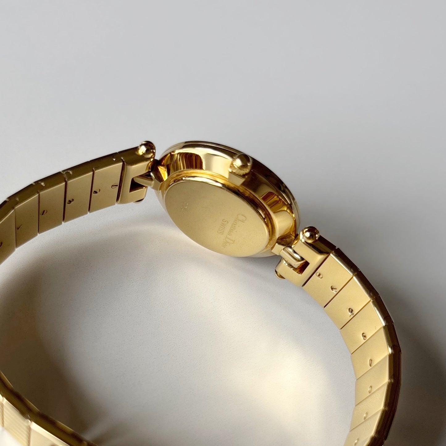 Dior 1990s Round Dial Gold Plated Watch