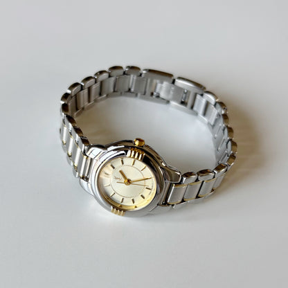 Yves Saint Laurent 1990s Round Dial Two Tone Watch