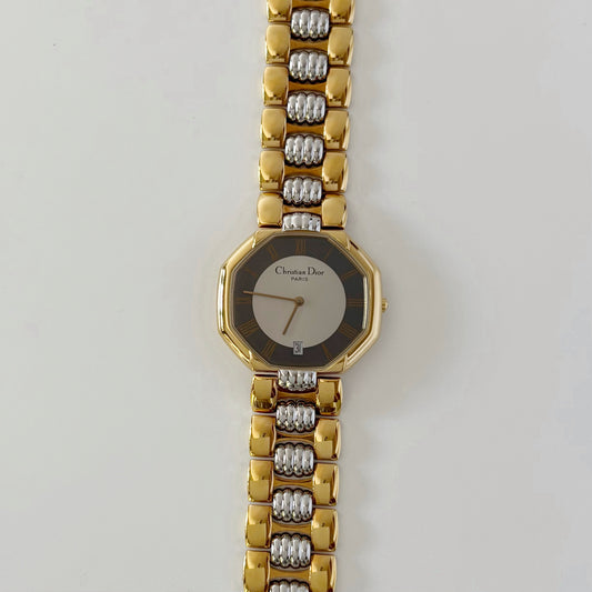 Dior 1990s Octagon Two Tone Watch (Large)