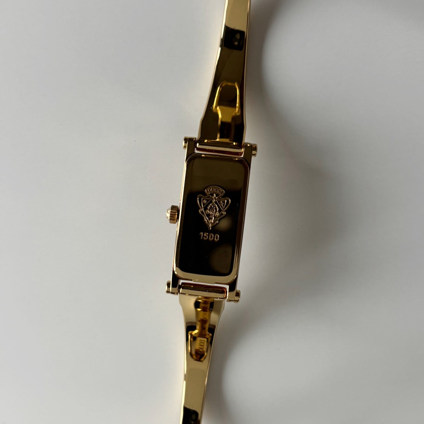 Gucci 1990s Seashell Dial Gold Plated Bangle Watch