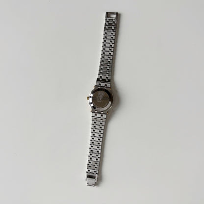 Gucci 1990s Round Dial Gold Plated Two Tone Watch