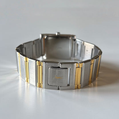 Yves Saint Laurent Square Dial Gold Plated Two Tone Watch