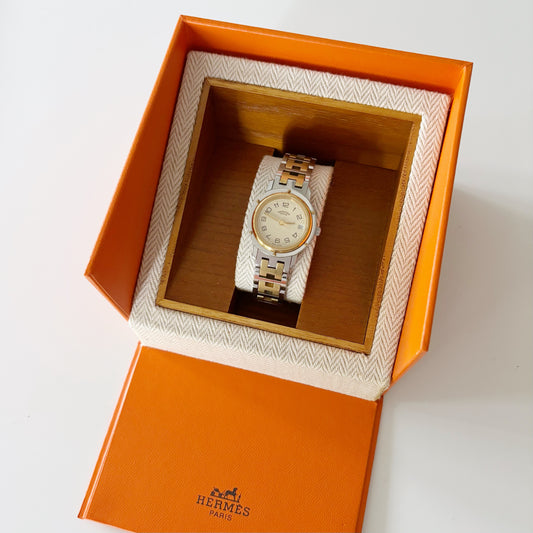 Hermes 1990s Clipper Two Tone Watch