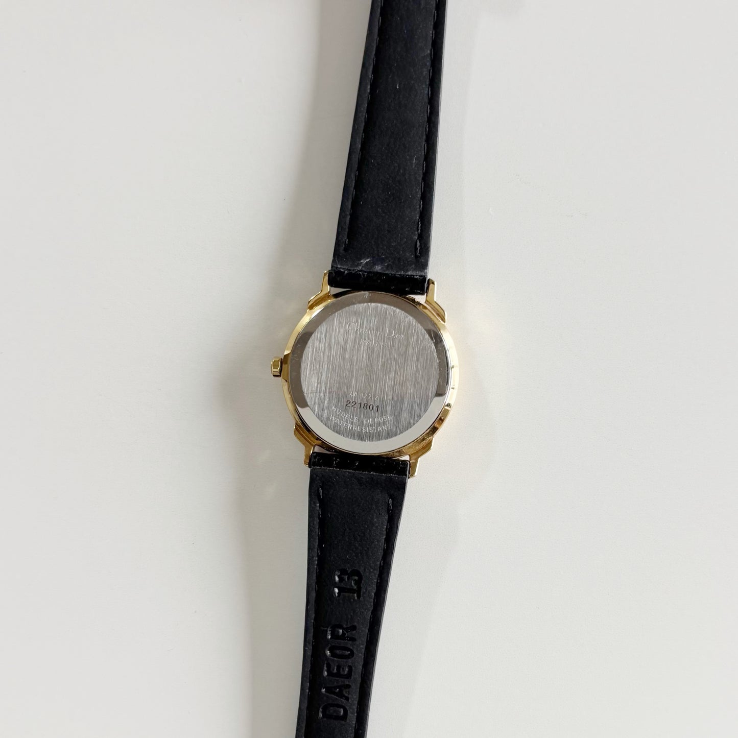 Dior 1990s Date Round Dial Gold Plated Watch