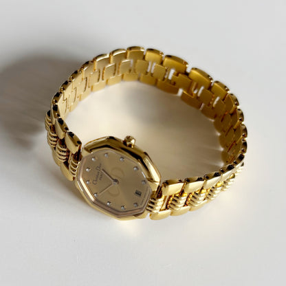 Dior 1990s Octagon Gold Plated Watch