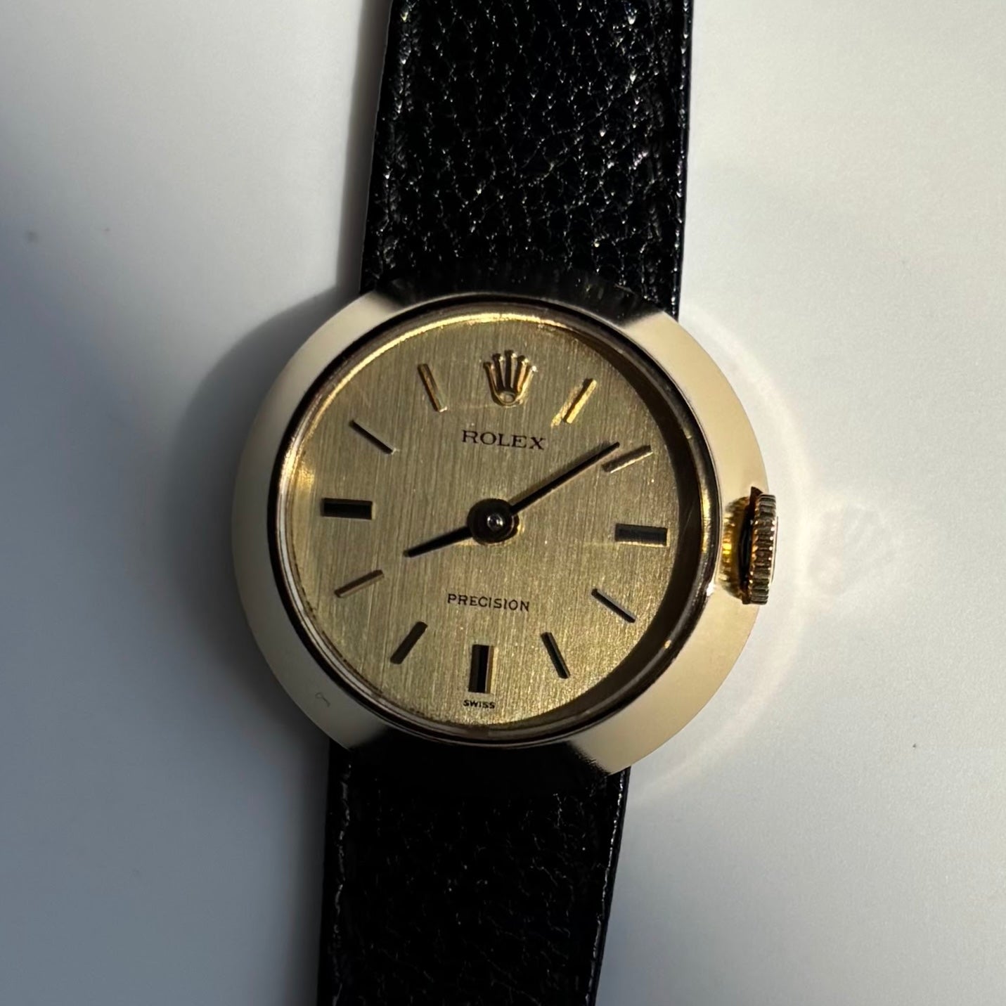 Rolex 1972 Chameleon Precision 18K Gold Case Interchangeable Strap Manual Wind Watch with straps, case