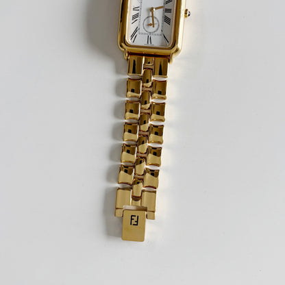 Fendi 1990s Tank Gold Plated Watch (Large)
