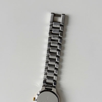 Yves Saint Laurent 1990s Round Dial Two Tone Gold Plated Watch