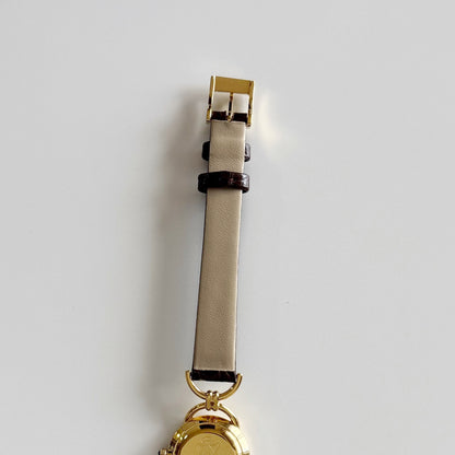 Gucci 1990s Round Dial Gold Plated Watch