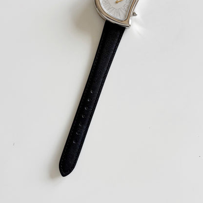 Yves Saint Laurent 1990s Heart Shaped Dial Silver Watch
