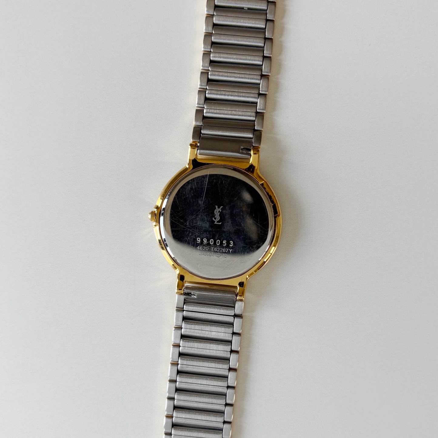 Yves Saint Laurent 1990s Round Dial Gold Plated Two Tone watch (Large)
