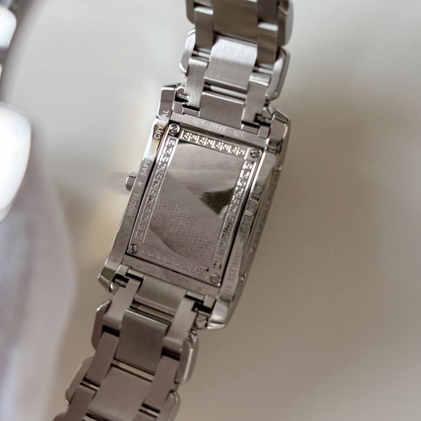 Fendi 1990s Seashell Dial Stainless steel Tank Watch