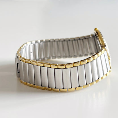 Yves Saint Laurent 1990s Round Dial Gold Plated Two Tone Watch (Large)