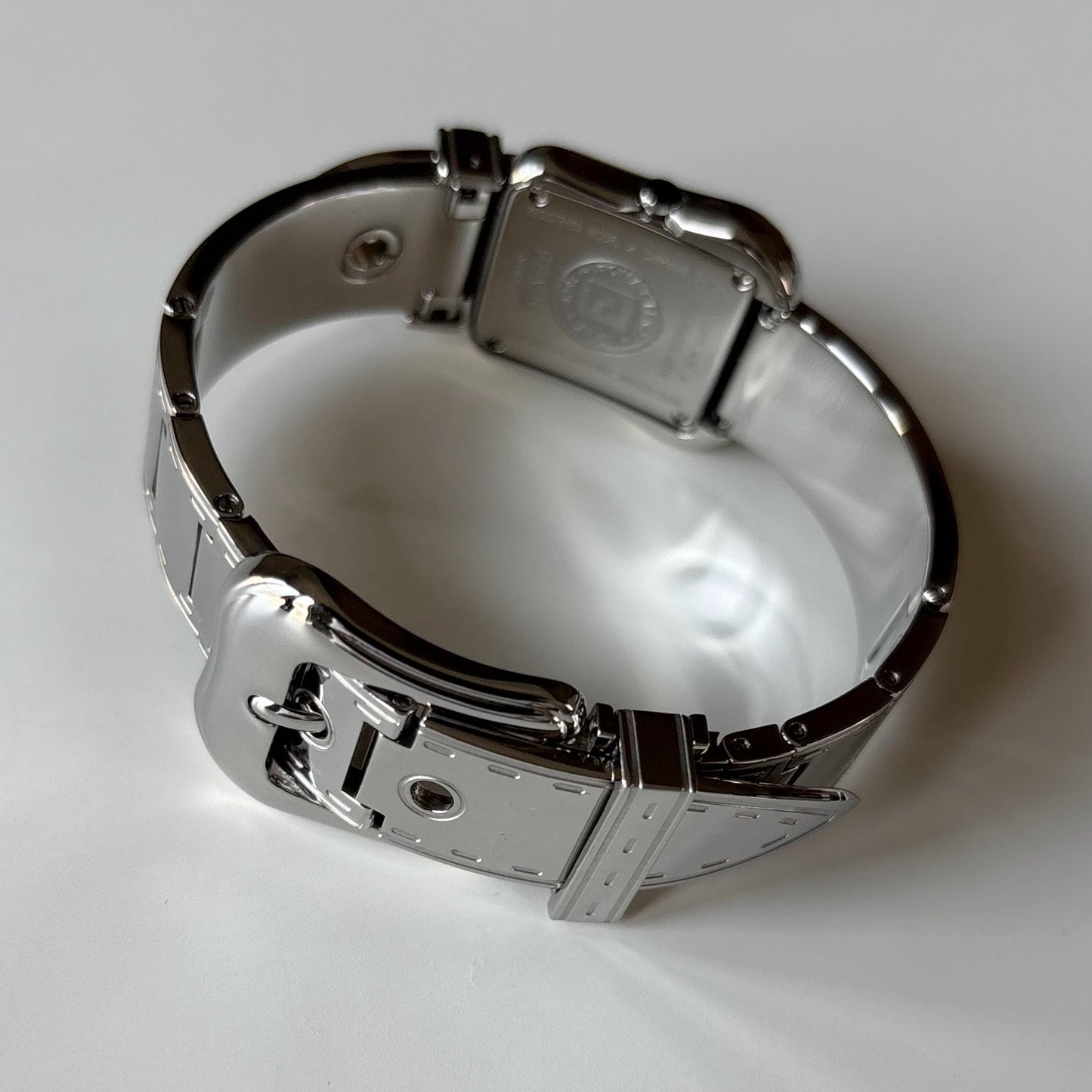 Fendi 1990s Seashell Dial Stainless steel Silver Buckle Watch