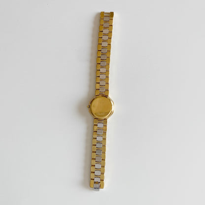 Dior 1990s Octagon Two Tone Gold Plated Watch