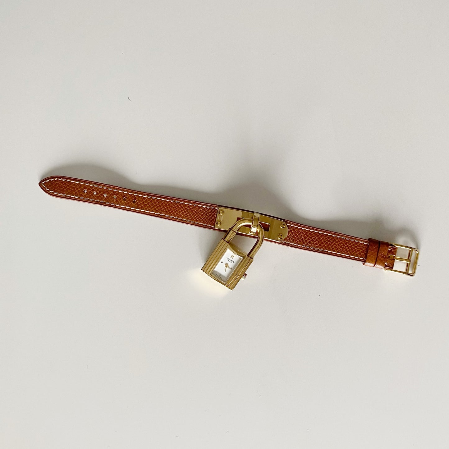 Hermes 1990s Kelly Gold Plated Watch