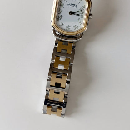 Hermes 1990s Rallye Two Tone Gold Plated Watch