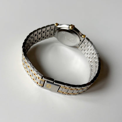 Gucci 1990s Round Dial Two Tone Gold Plated Watch