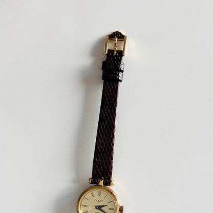 Gucci 1990s Round Dial Gold Plated Watch