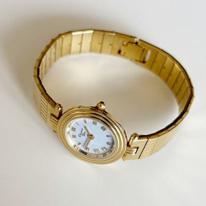Dior 1990s Round Dial Gold Plated Watch