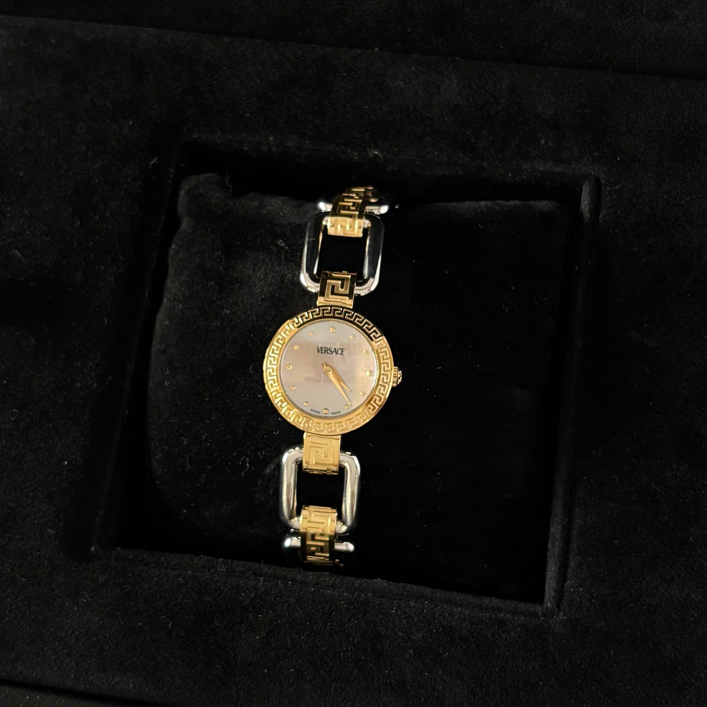 Versace Early 2000s Seashell Dial Two Tone Watch