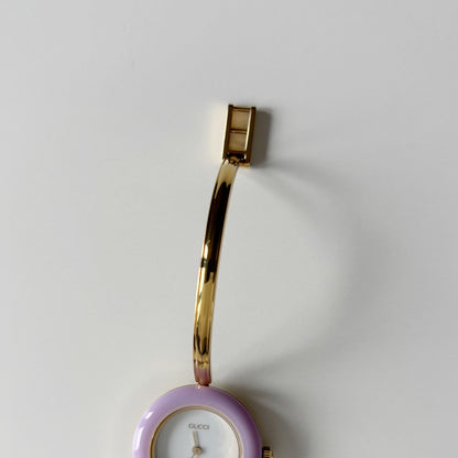 Gucci 1990s Interchangeable Bezel Gold Plated Bangle Watch with 12 bezels, case