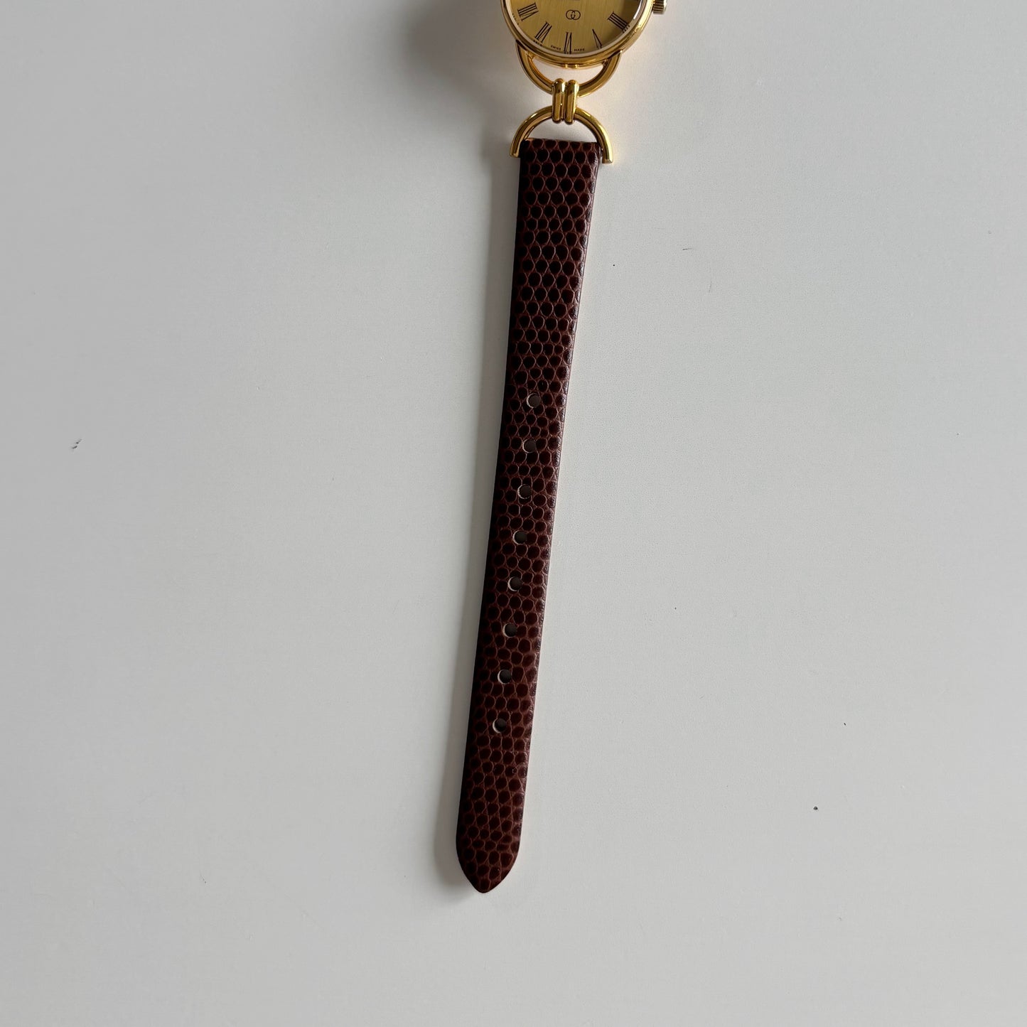 Gucci 1990s Gold Dial Gold Plated Horsebit Watch