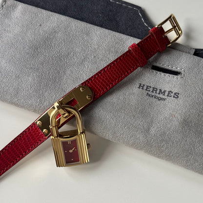 Hermes 1990s Kelly Red Watch
