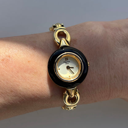 Dior 1990s Interchangeable Bezel Gold Plated Watch