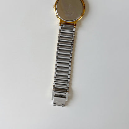 Yves Saint Laurent 1990s Round Dial Gold Plated Two Tone watch (Large)