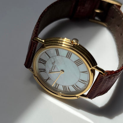 Dior 1990s Seashell Round Dial Gold Plated Watch (Large) (5/31)