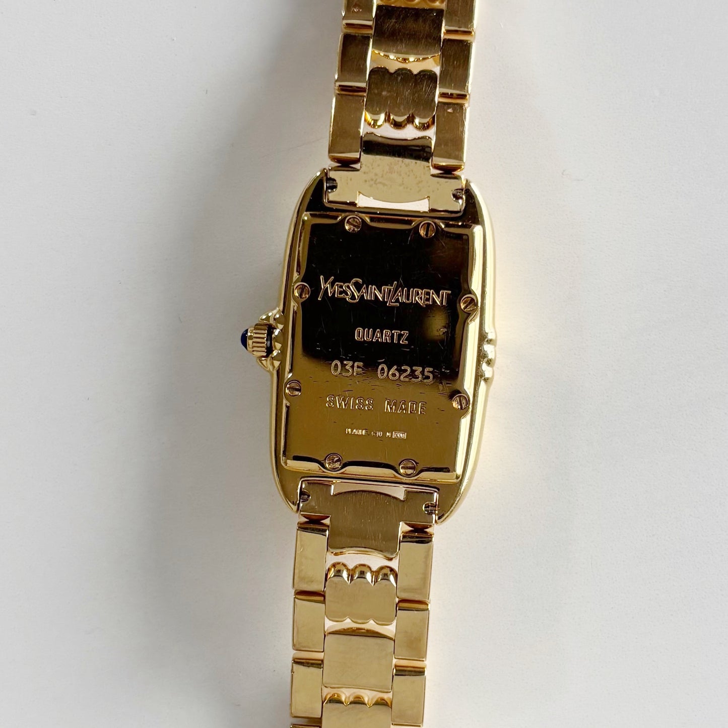 Yves Saint Laurent 1990s Tank Gold Plated Watch