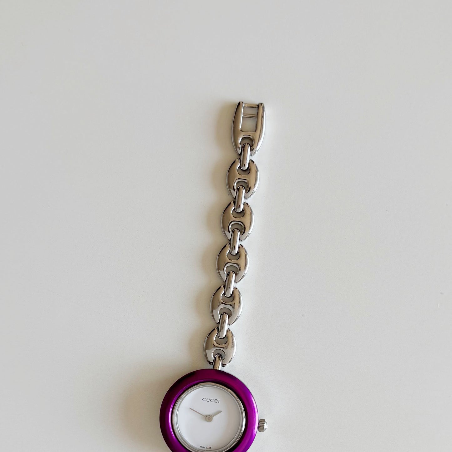 Gucci 1990s Interchangeable Bezel Stainless steel Watch with 6 bezels, case (165mm)