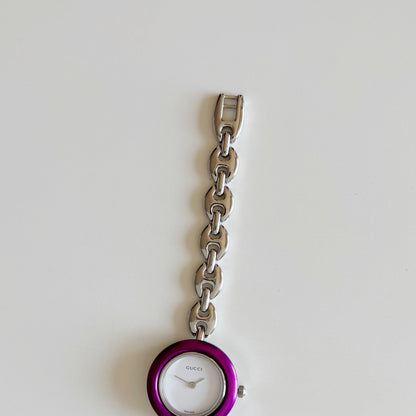 Gucci 1990s Interchangeable Bezel Stainless steel Watch with 6 bezels, case (165mm)