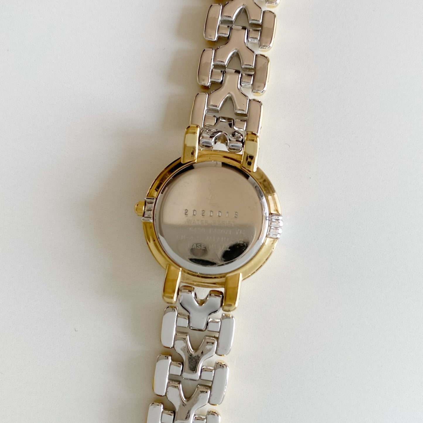 Yves Saint Laurent 1990s Round Dial Gold Plated Two Tone Watch