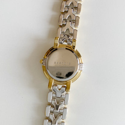 Yves Saint Laurent 1990s Round Dial Gold Plated Two Tone Watch