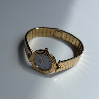 Dior 1990s Round Dial Gold Plated Watch
