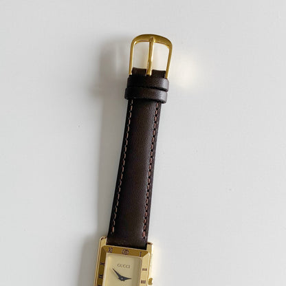 Gucci 1990s Gold Dial Tank Watch