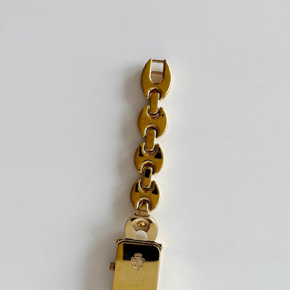Gucci 1990s Interchangeable Strap Gold Plated Watch Watch with 3 belts, case