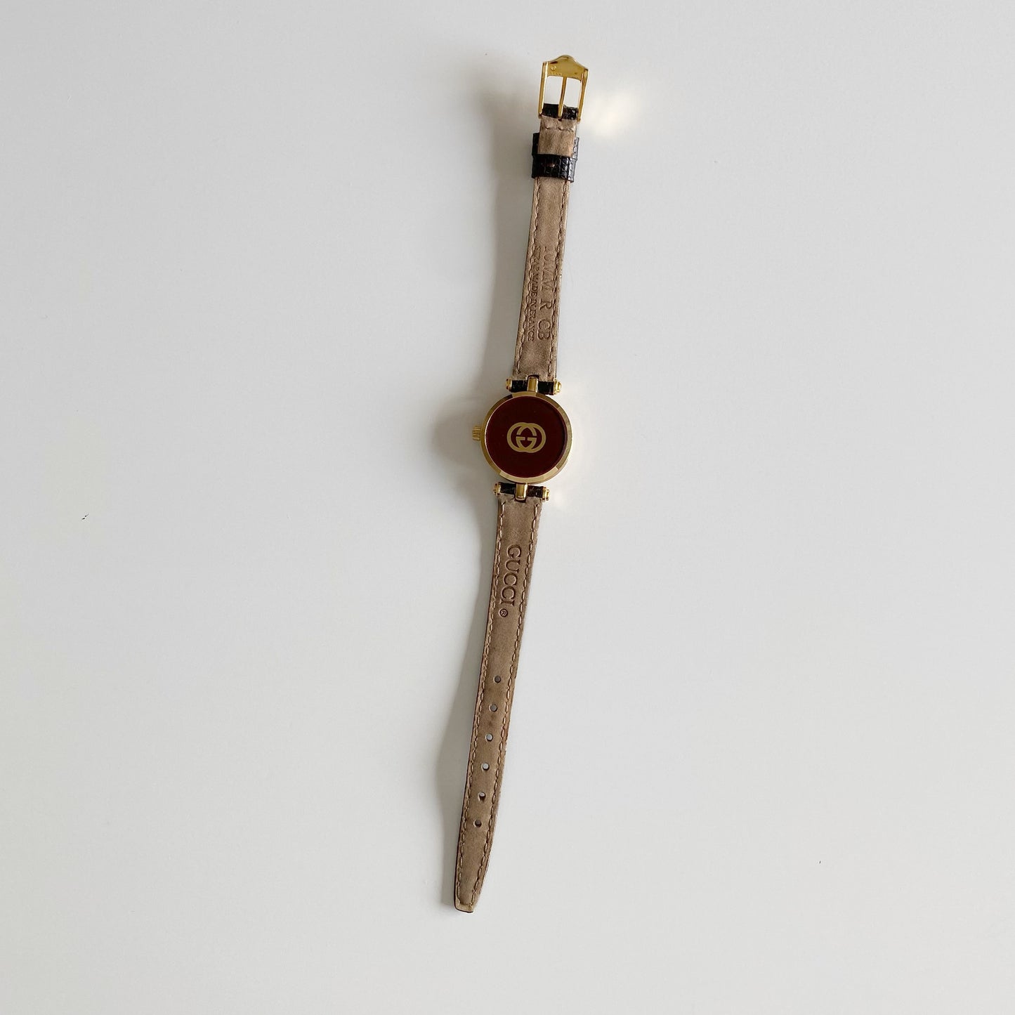Gucci 1990s Sherry Round Dial Gold Plated Watch