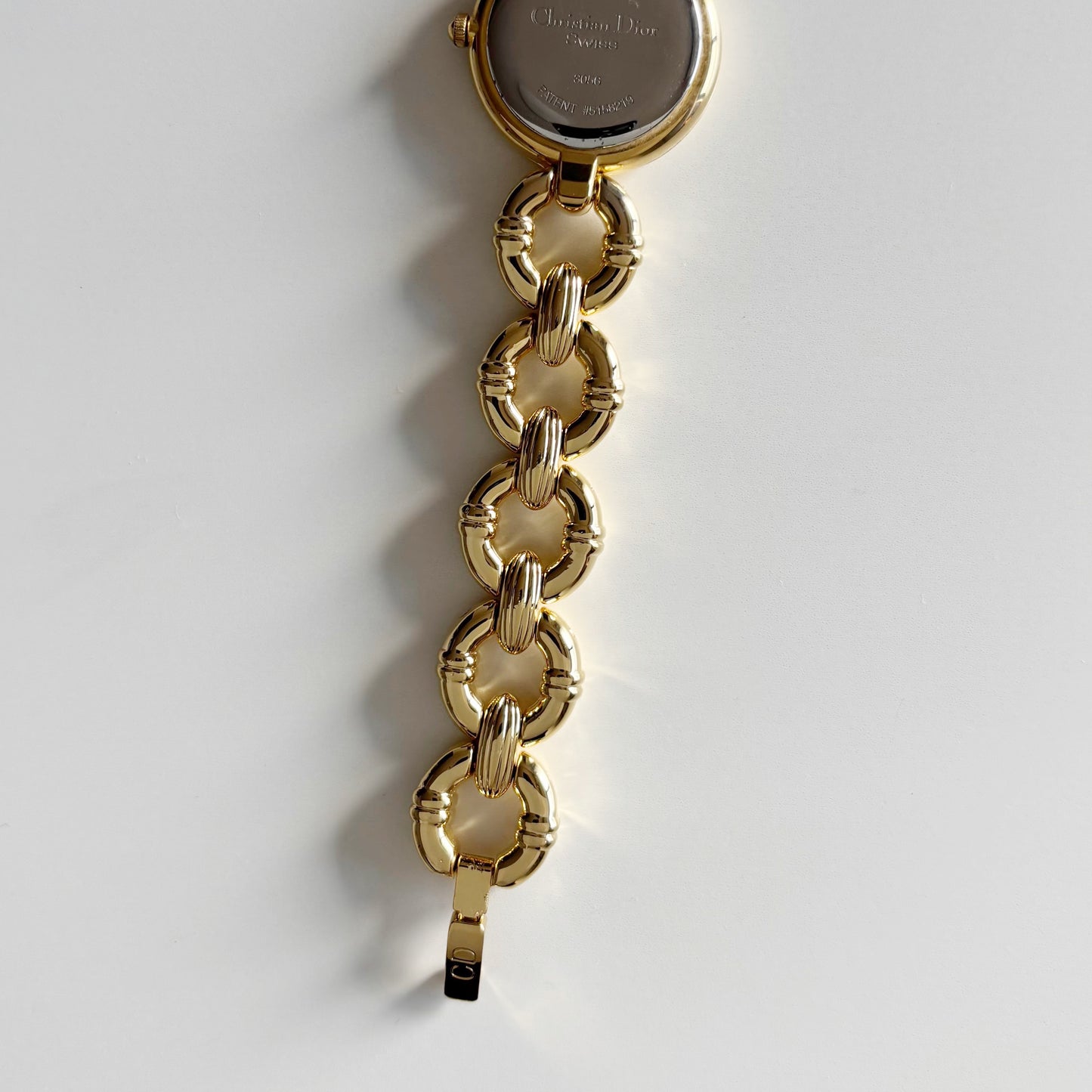 Dior 1990s Round Dial Gold Plated Watch