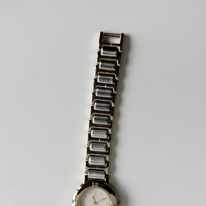 Yves Saint Laurent 1990s Round Dial Two Tone Watch