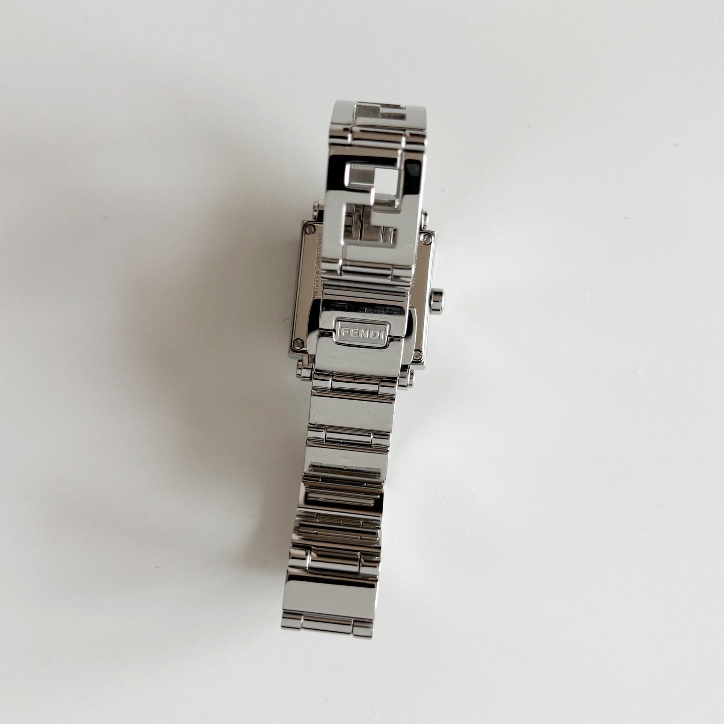 Fendi 1990s Seashell Square Dial Stainless steel Watch