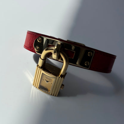 Hermes 1990s Kelly Gold Plated Watch