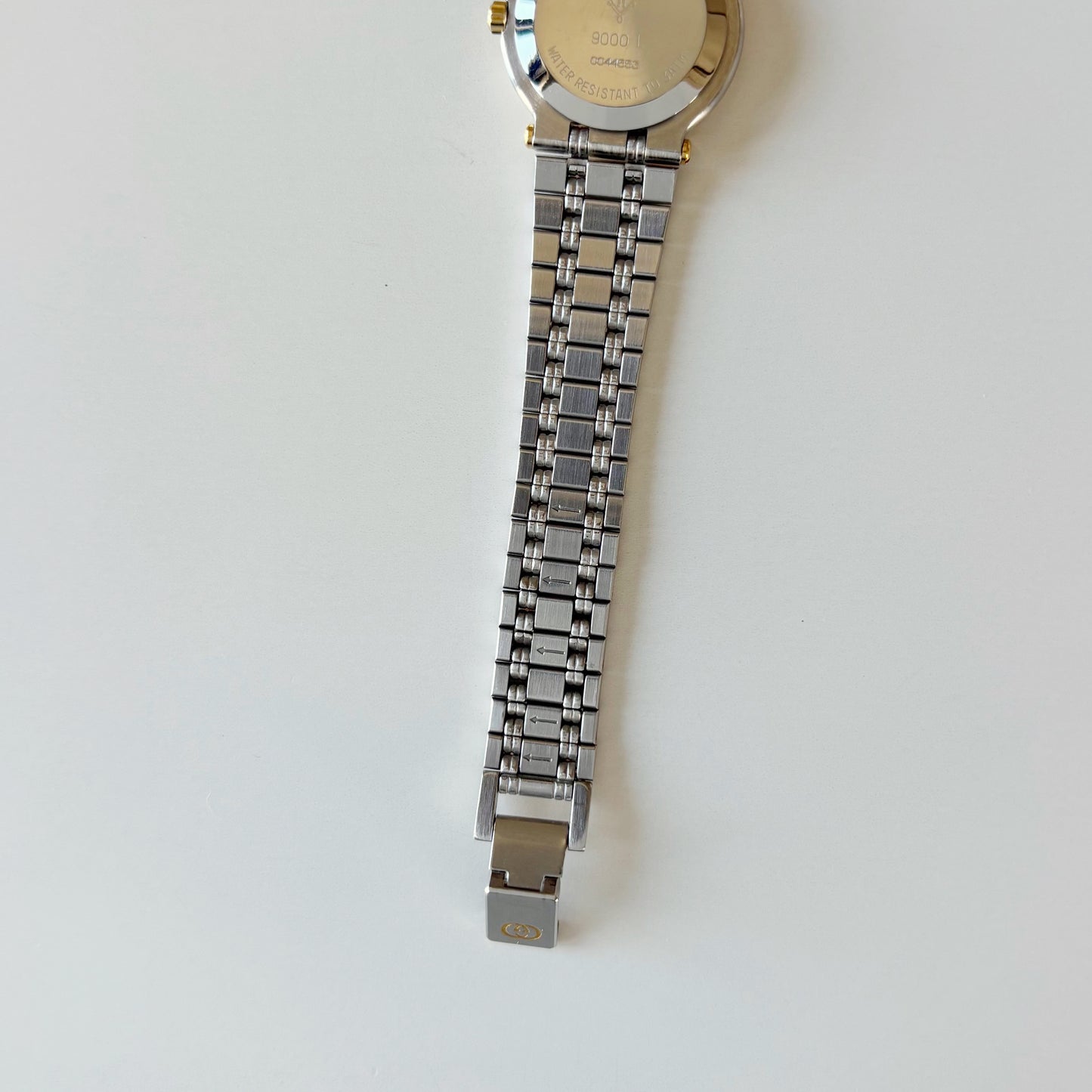 Gucci 1990s Date Round Dial Two Tone Gold Plated Watch
