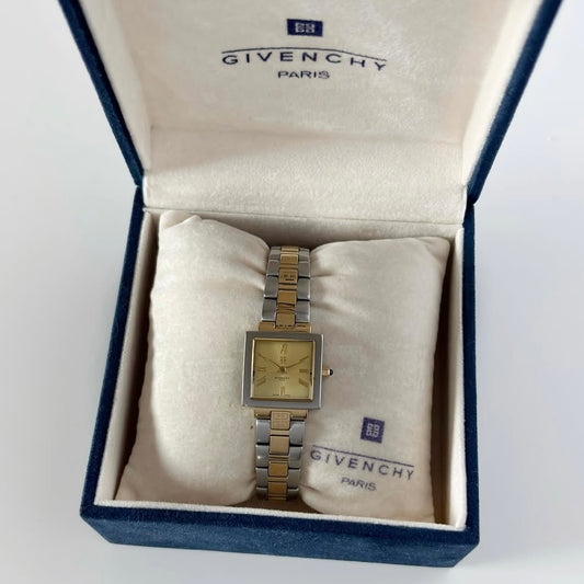 Givenchy 1990s Square Dial Two Tone Watch